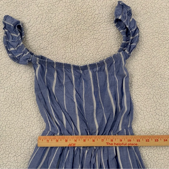 American Eagle Outfitters Dress Womens XS Blue White Stripe Pockets Summer - Picture 6 of 9